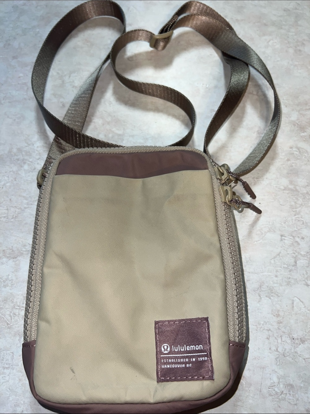 lululemon athletica Beige and Brown Crossbody Messenger Bag